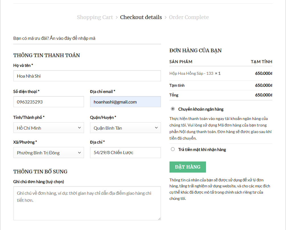 hoanhashi.com hướng dẫn đặt hàng bước 3