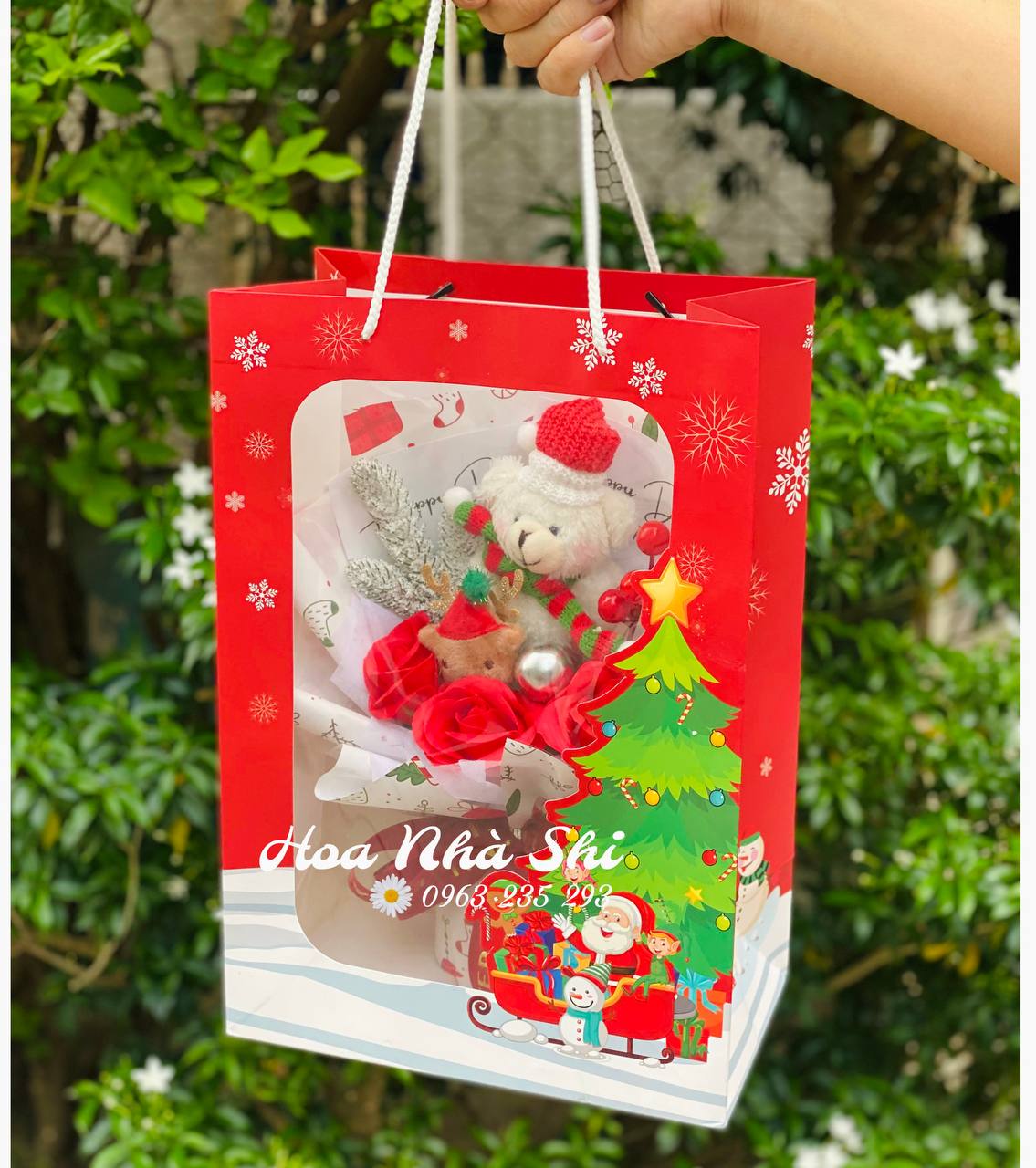 hoanhashi.com bo hoa gau bong giang sinh 411