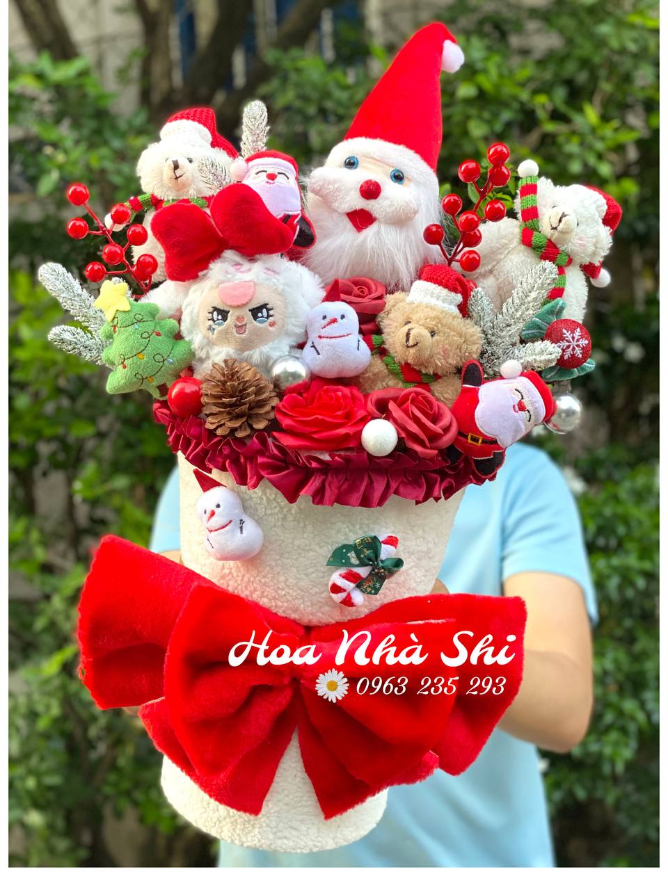 hoanhashi.com bo hoa gau bong noel 405