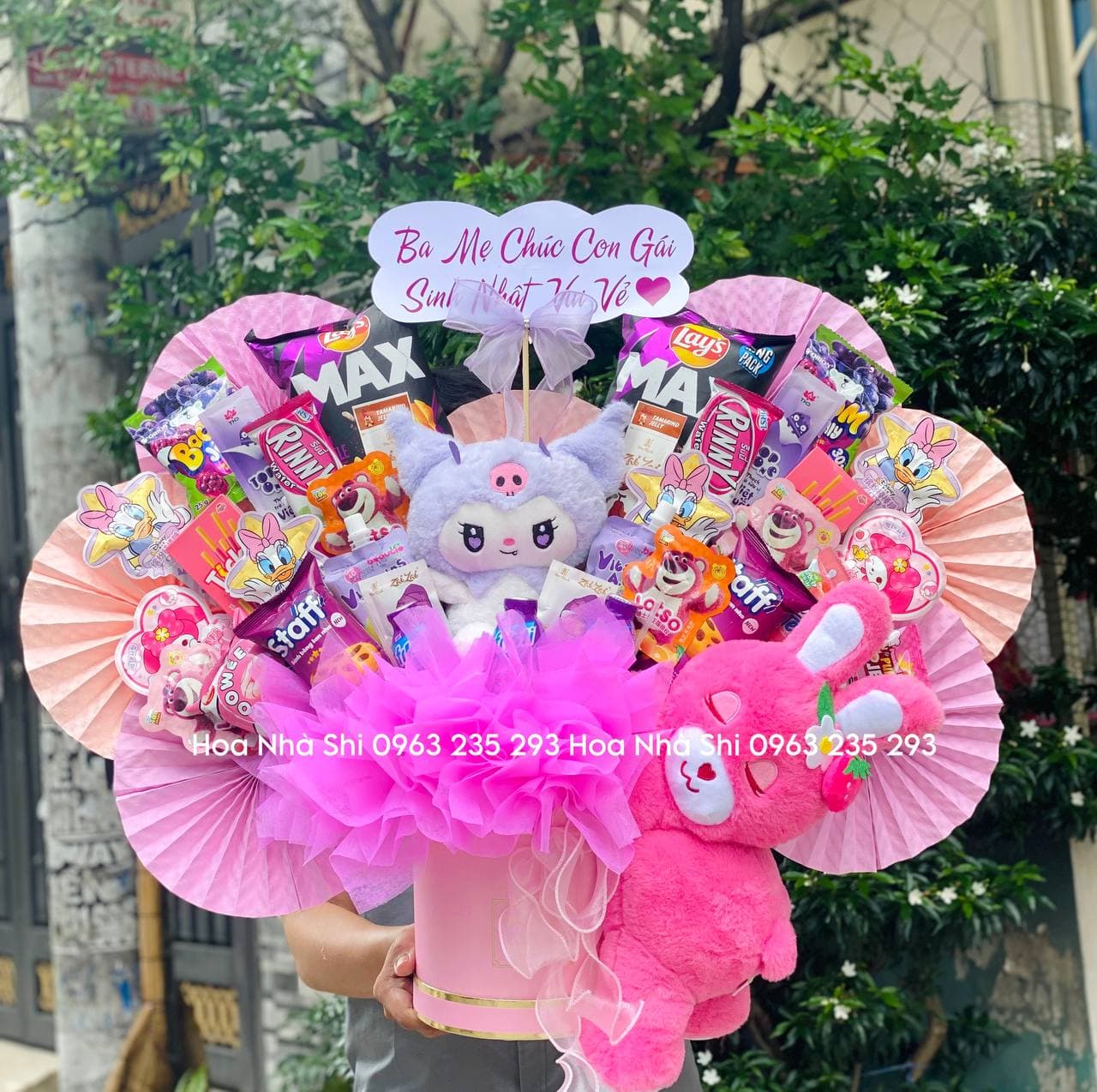 Bó Hoa Bánh Kẹo Sinh Nhật Màu Tím Mix Kuromi - 224 Lifestyle