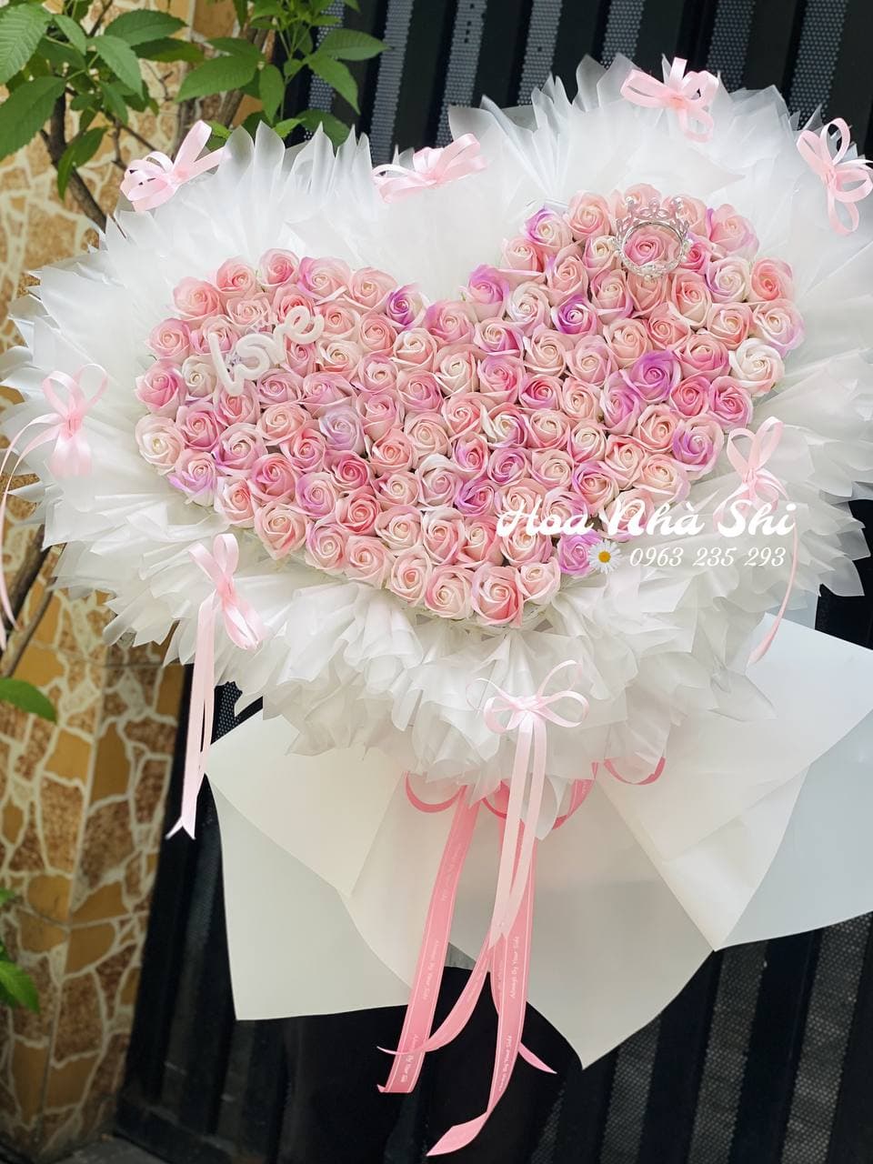 Bó Hoa Sáp Thơm Trái Tim - Hồng - 433 Lifestyle