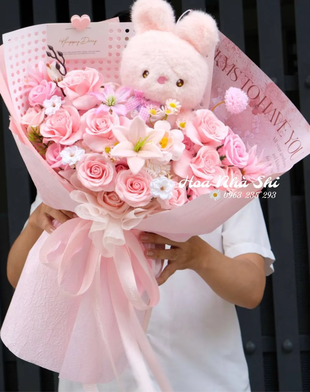 Bó Hoa Sáp Thơm Mix Gấu Bông - 106