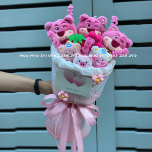 Bó Hoa Gấu Bông Tone Hồng Mix - 02