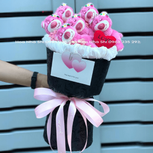 bo hoa gau bong gau dau 6 con tone hong 04