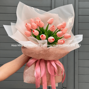 bo hoa tulip tone hong 28