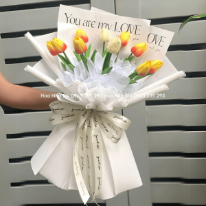 hoanhashi bo hoa tulip vang 10 1