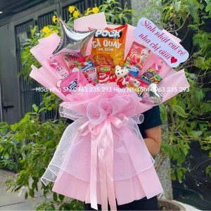 bo hoa banh keo sinh nhat tone hong 149