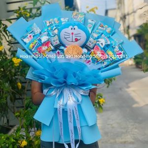 bo hoa banh keo sinh nhat mix doreamon 160