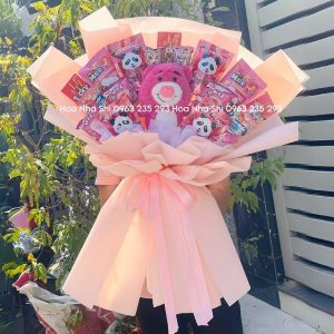 bo hoa banh keo sinh nhat mix gau dau 159