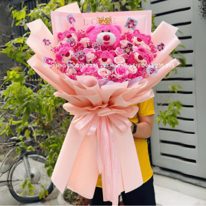 hoa gau bong gau dau tone hong 68