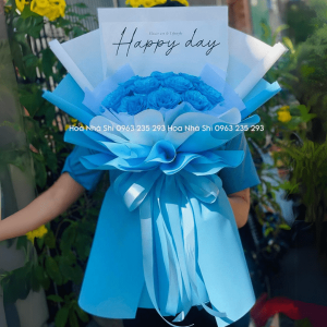 bo hoa nhu kim tuyen tone xanh duong 112