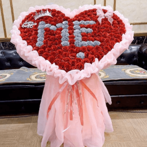 bo hoa nhu kim tuyen trai tim tone do 98