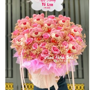 Hộp Hoa Gấu Bông - Gâu Dâu 9 Con - 114