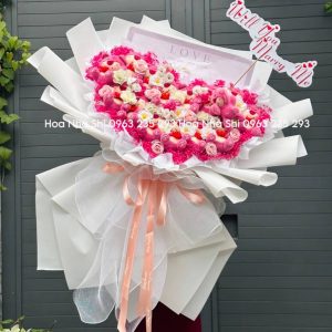 bo hoa gau dau trai tim 200