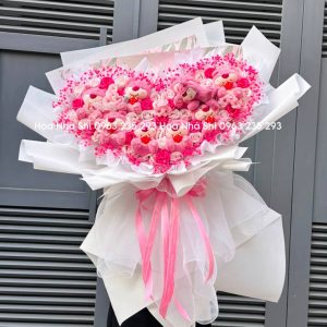 hoanhashi.com bo hoa gau dau trai tim 145