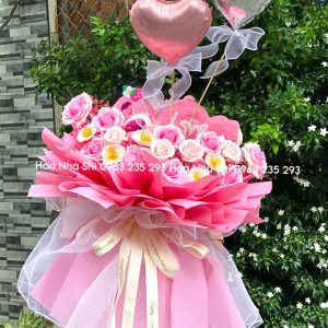 bo hoa sap thom kem 1 gau dau to tone hong 232