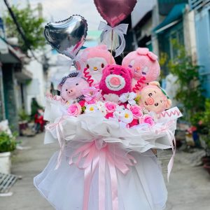 bo hoa gau bong mix nhieu con 219