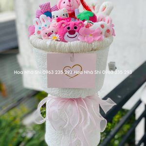 bo hoa gau bong tot nghiep mix nhieu gau bong 210