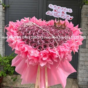 bo hoa nhu kim tuyen cong chua tone hong 206