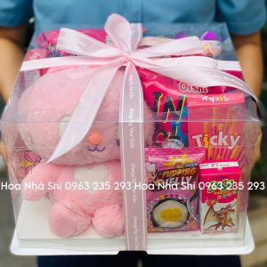 hoanhashi.com bo hoa banh keo mix gau bong 255