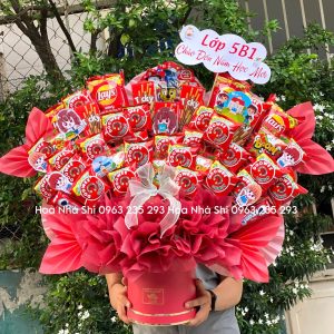 hoanhashi.com bo hoa banh keo sinh nhat tone do 239