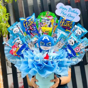 hoanhashi.com bo hoa banh keo sinh nhat xanh duong caption america 234