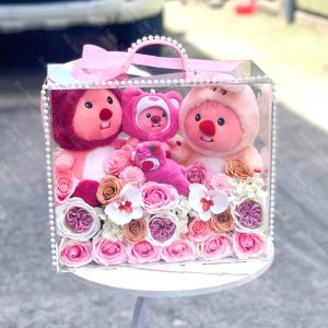 hoanhashi.com bo hoa gau bong hai ly loopy hop trong suot 249