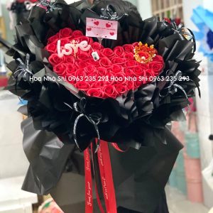 hoanhashi.com bo hoa sap thom trai tim mau do 262