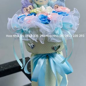 hoanhashi.com bo hoa gau bong xanh duong 284