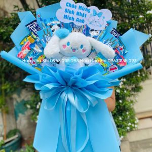 hoanhashi.com bo hoa banh keo sinh nhat mau xanh duong 326