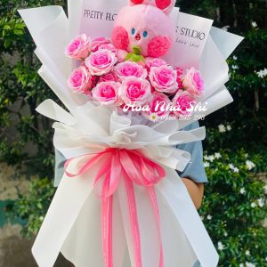 hoanhashi.com bo hoa sap thom mix gau hong 354