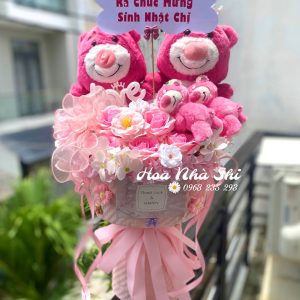 hoanhashi.com bo hoa gau bong mix hoa sap thom 384
