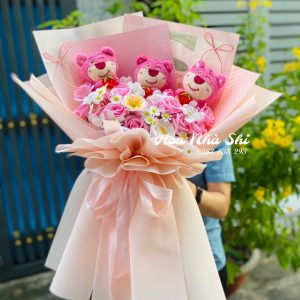 hoanhashi.com bo hoa gau dau mix hoa sap thom 377