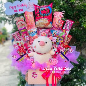 Hoa Bánh Kẹo Sinh Nhật - Hồng - 393