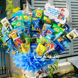 hoanhashi.com hoa banh keo sinh nhat xanh duong 385