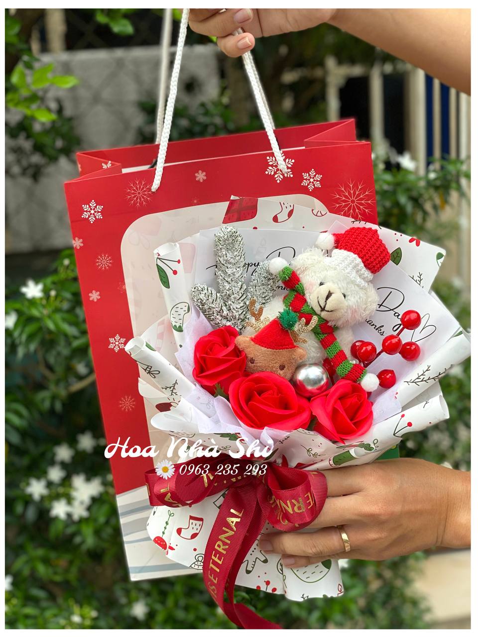 hoanhashi.com bo hoa gau bong giang sinh 411 2 hoanhashi.com bo hoa gau bong giang sinh 411 2